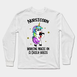 Nursicorn Unicorn Nurse Medicine Nursing Long Sleeve T-Shirt